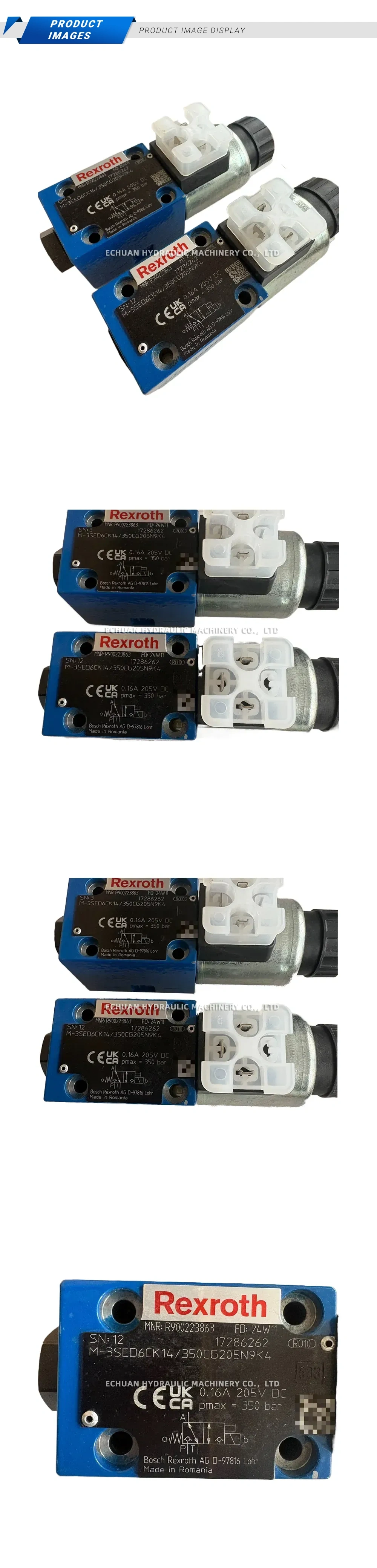 Rexroth M-3SED6CK14/350CG205N9K4 Hydraulic Directional Seat Valve Description