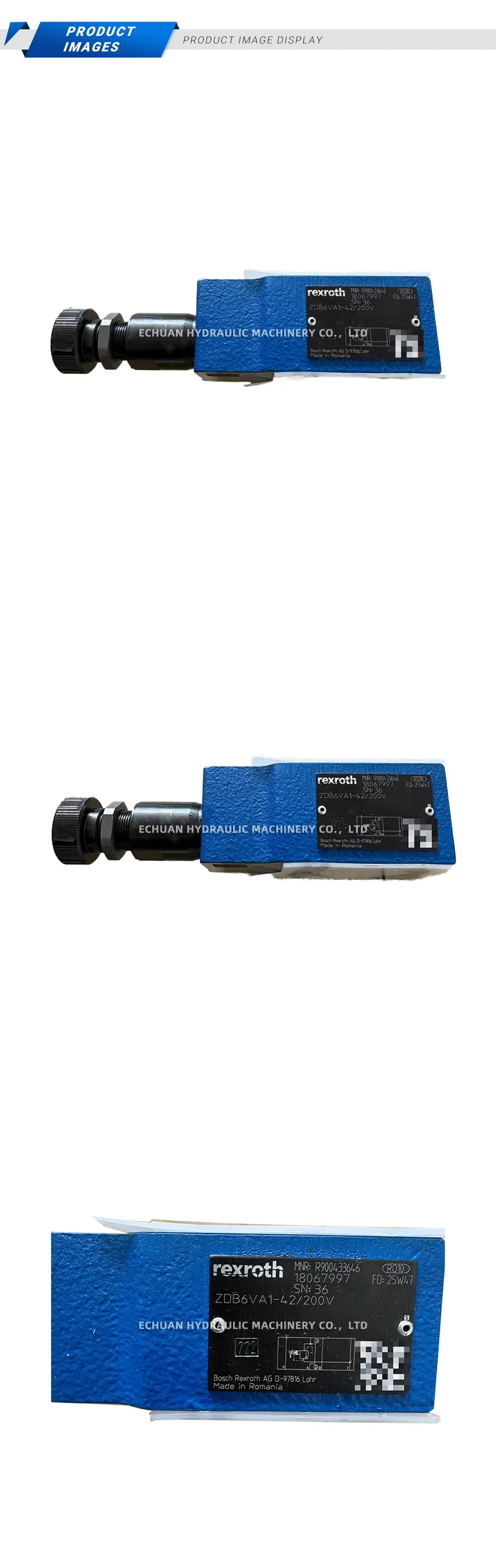 Rexroth ZDB6VA1-42/200V Hydraulic Pressure Relief Valve Description