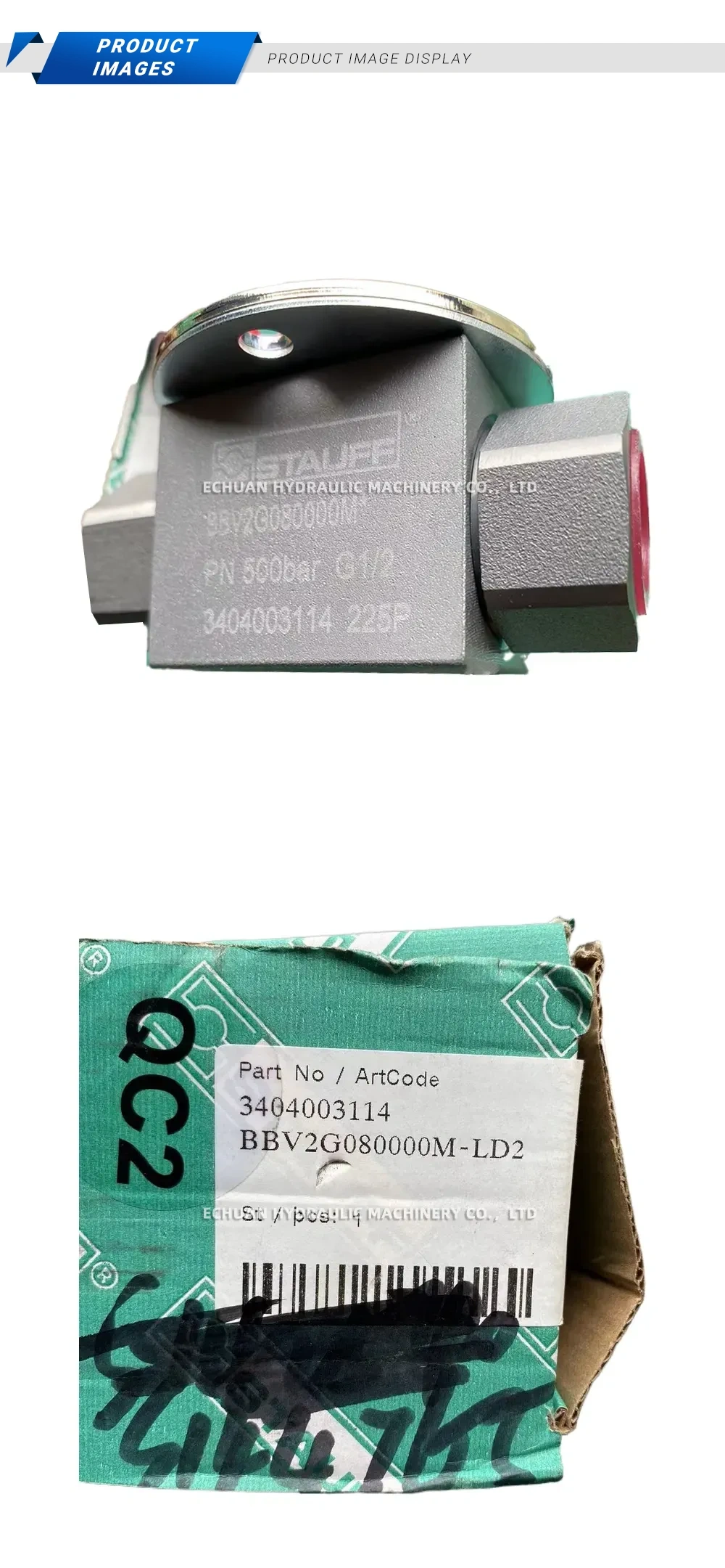 STAUFF BBV2G080000M-LD2 Hydraulic Block Valve Description
