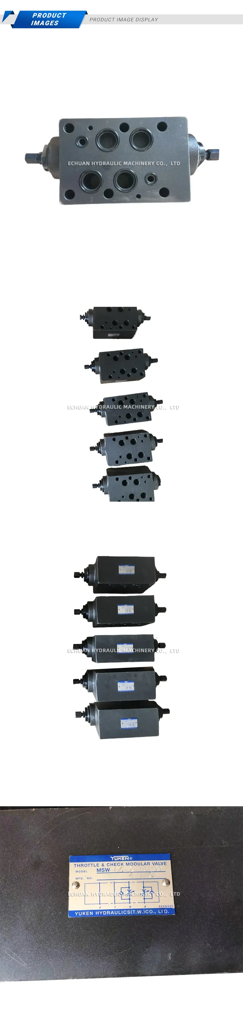 YUKEN MSW-06-X-10 Throttle & Check Modular Valve Description