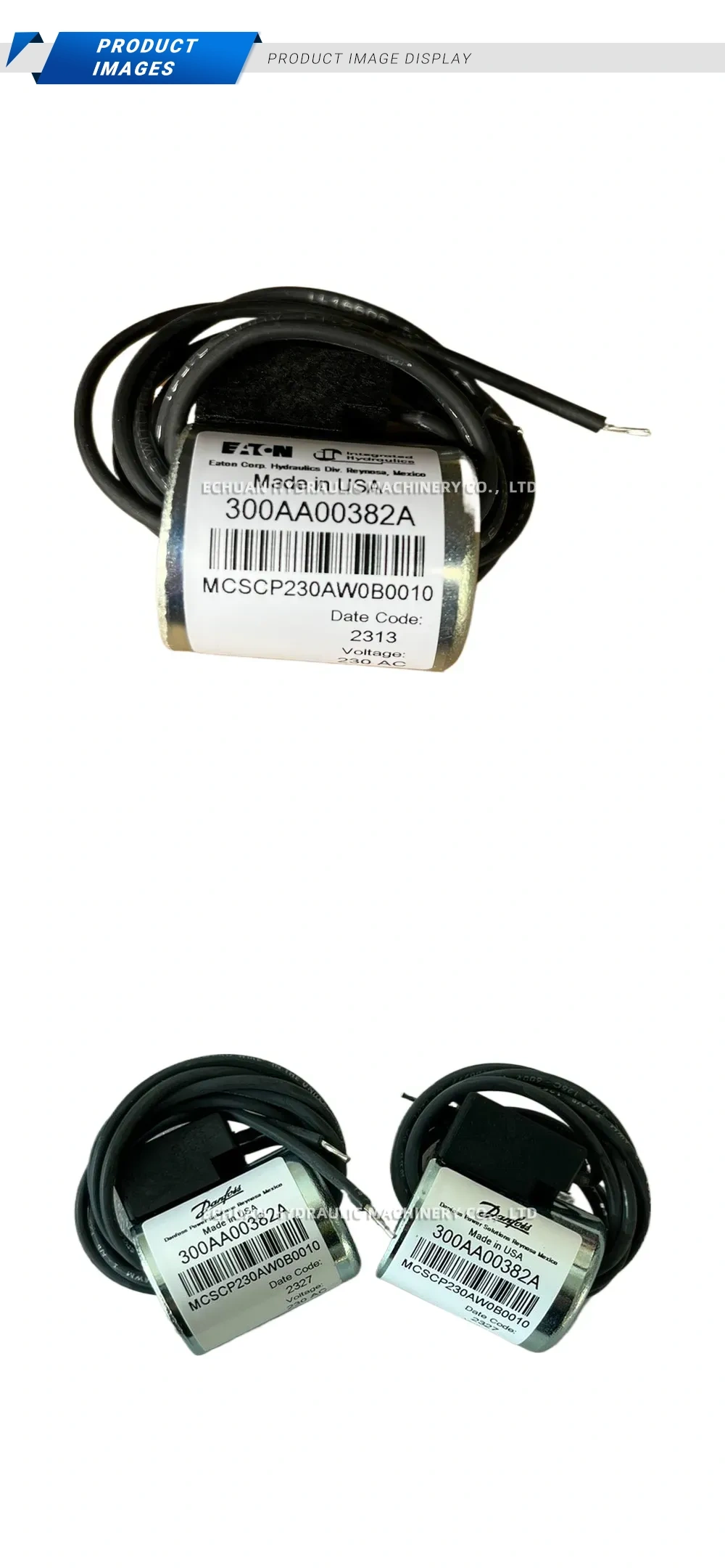 Danfoss / Eaton 300AA00382A Hydraulic Solenoid Coil Description