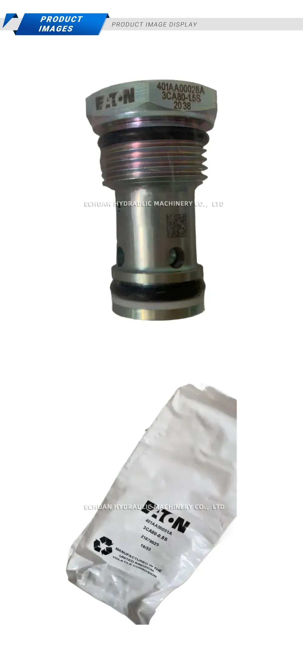 Eaton 3CA80-1.5S Hydraulic Cartridge Valve Description