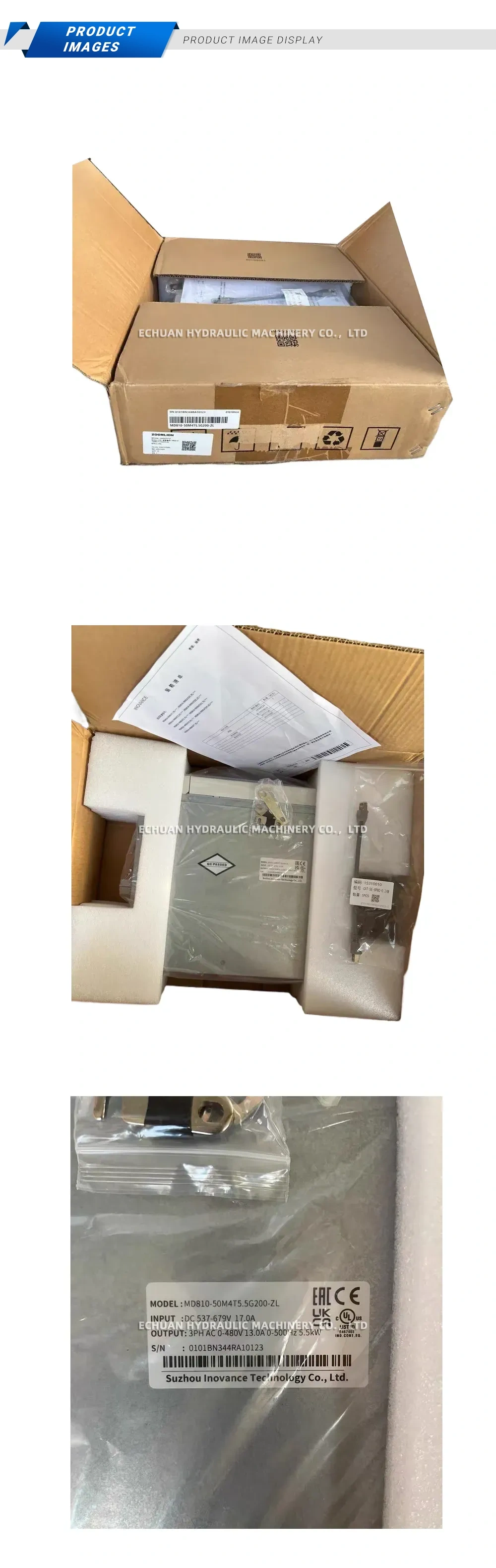 Inovance MD810-50M4T5.5G200-ZL Servo Drive Description