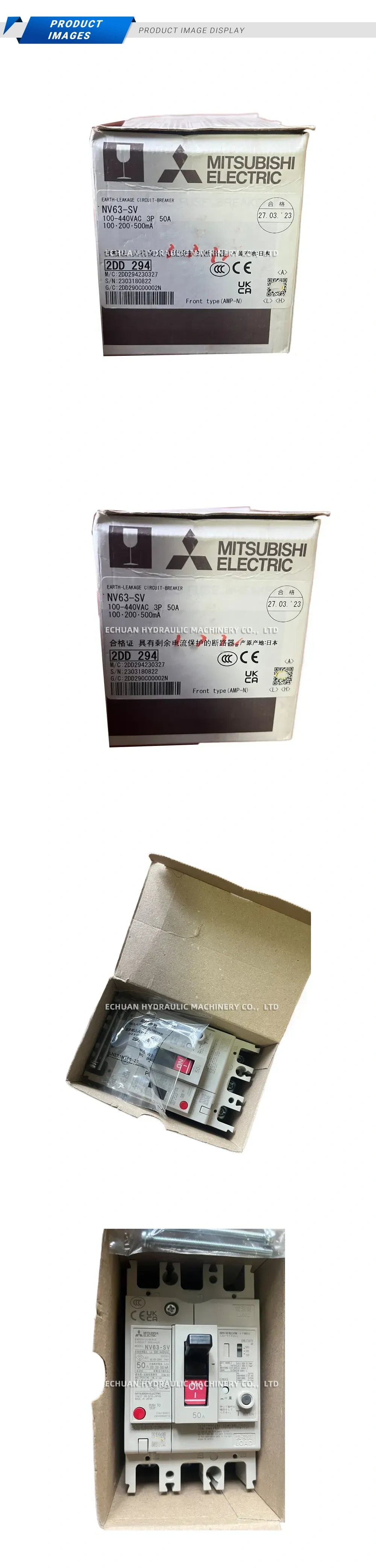 Mitsubishi Electric NV63-SV Earth-Leakage Circuit Breaker Description