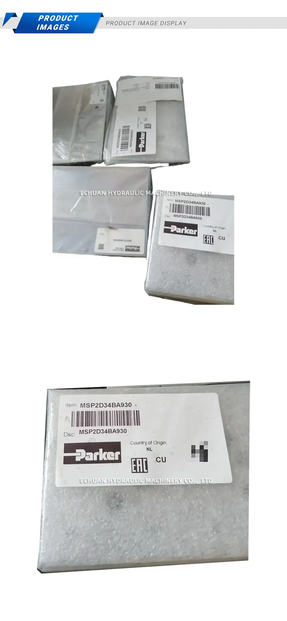 Parker MSP2D34BA930 Industrial Valve Component Description
