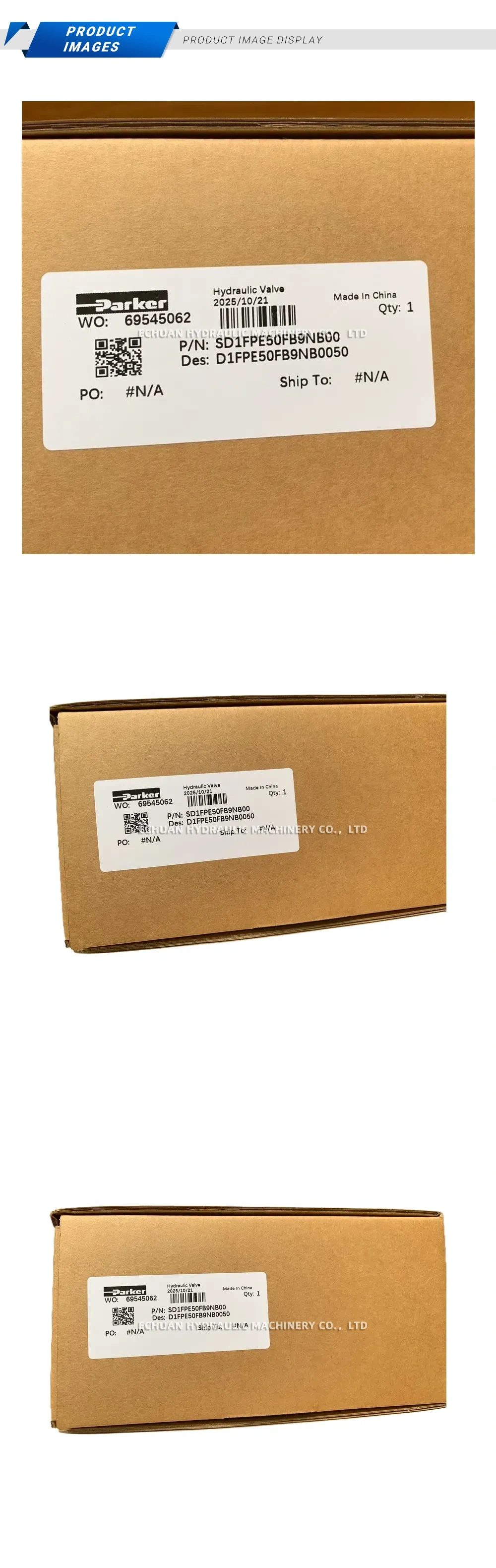 Parker SD1FPE50FB9NB00 Hydraulic Valve Description