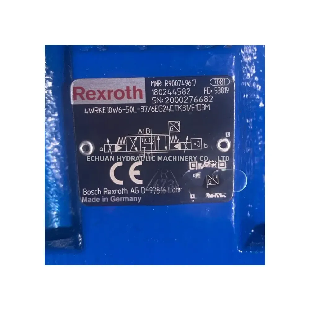 Rexroth 4WRKE10W6-50L-37/6EG24ETK31/F1D3M Hydraulic High Response Directional Servo Valve