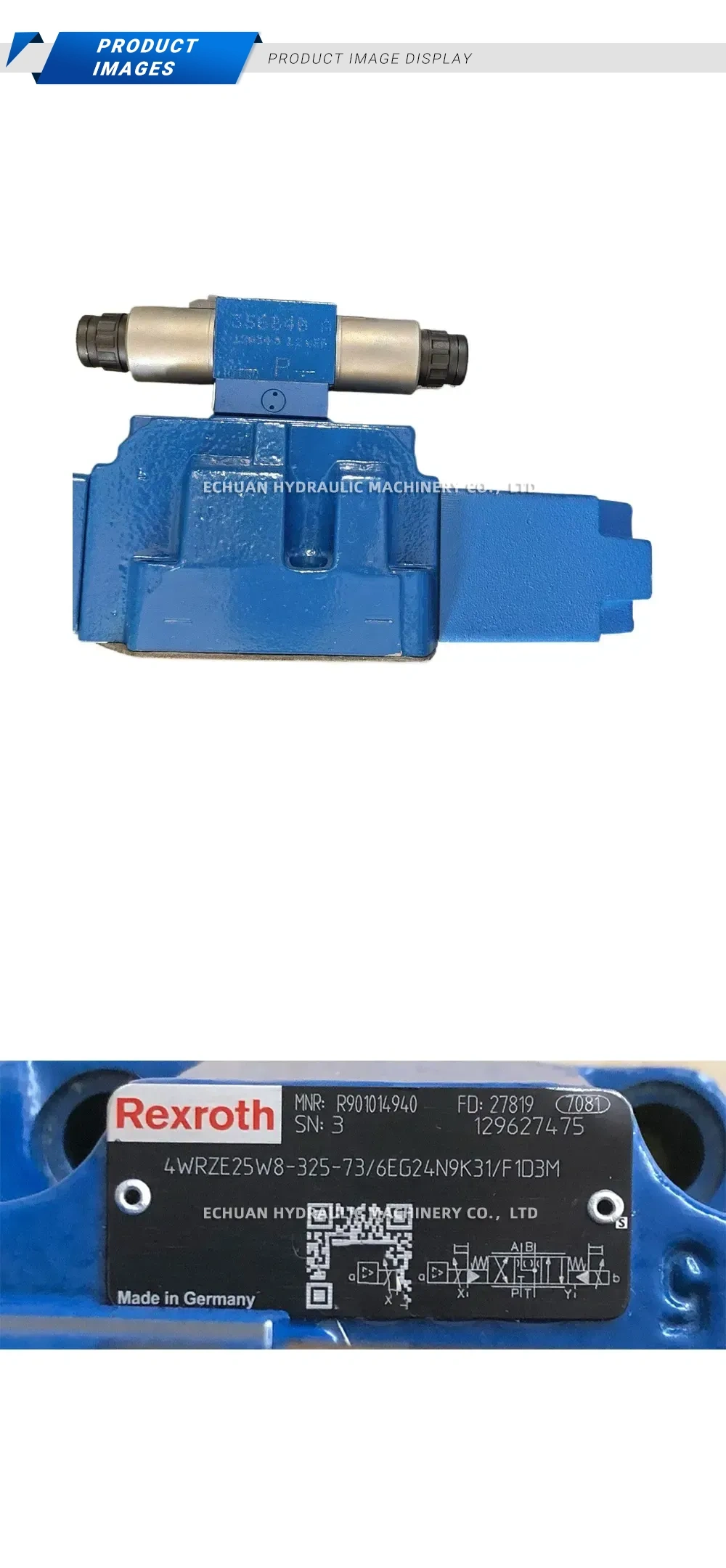 Rexroth 4WRZE25W8-325-73/6EG24N9K31/F1D3M Hydraulic Proportional Directional Control Valve Description