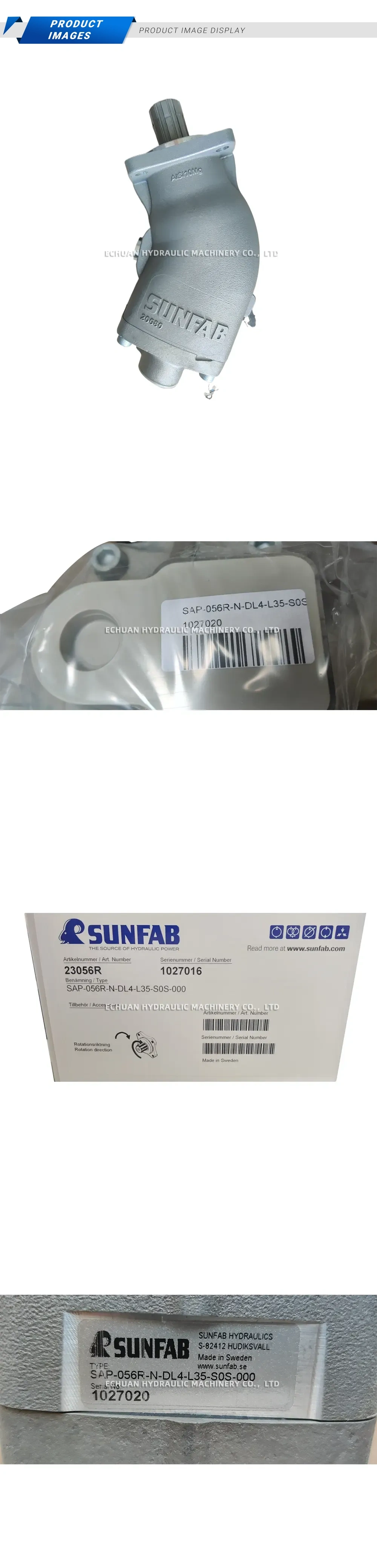 SUNFAB SAP-056R-N-DL4-L35-SOS-000 Hydraulic Pump Description