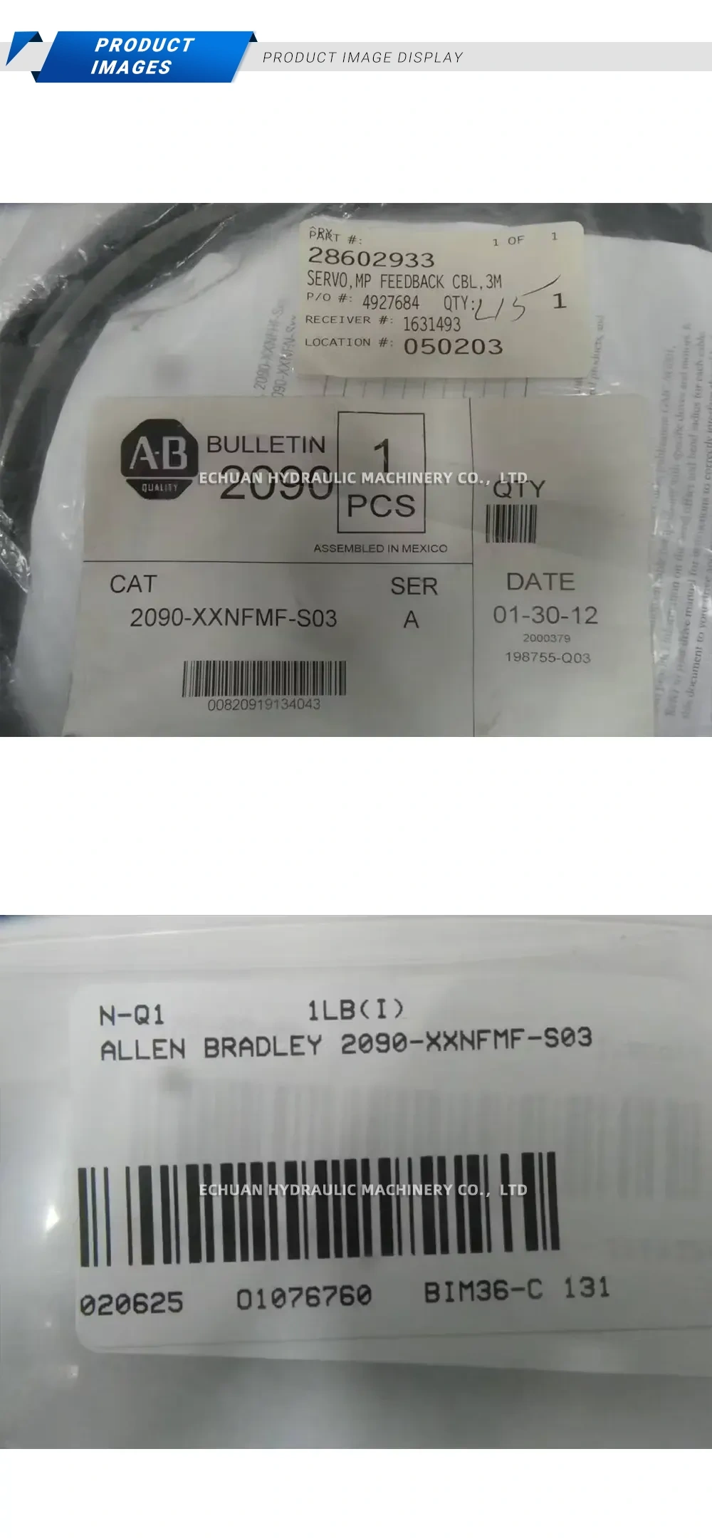 Allen-Bradley 2090-XXNFMF-S03 Servo Motor Feedback Cable Description