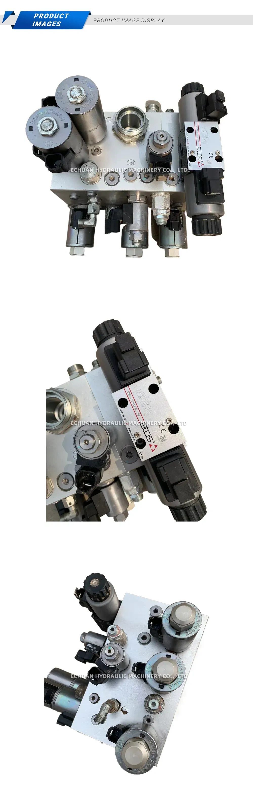Atos / Hydraforce / EIM Fluid SDHE-0713-X 24 DC 10S Hydraulic Solenoid Valve Manifold Assembly Description