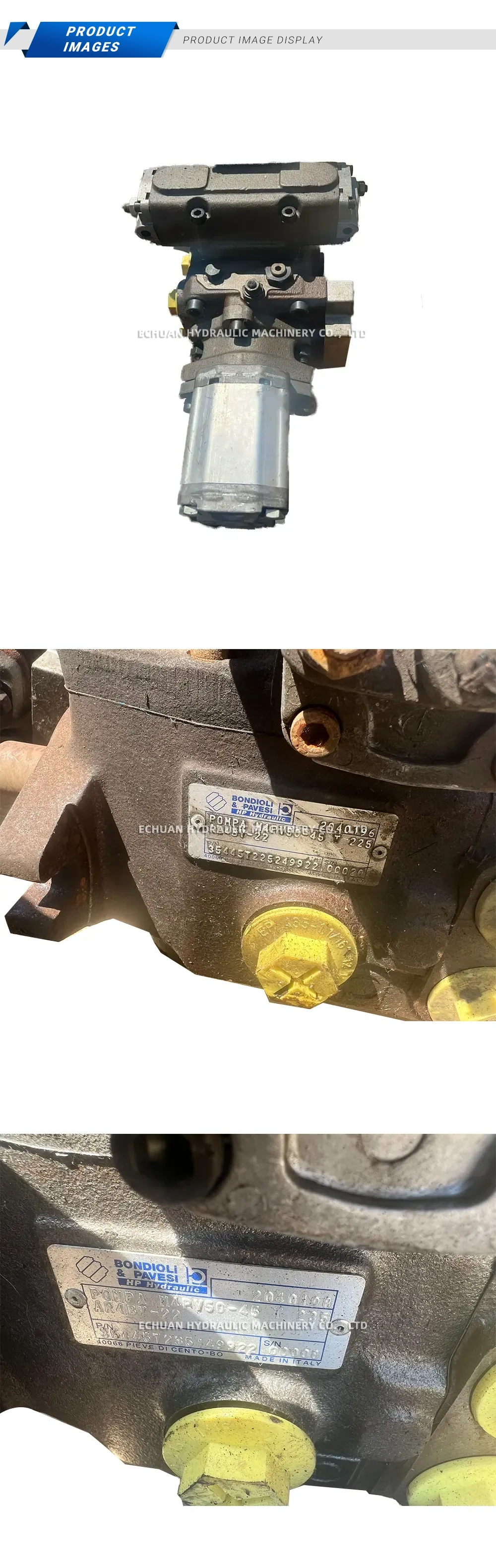 Bondioli & Pavesi H4PV50-45 Hydraulic Piston Pump Description