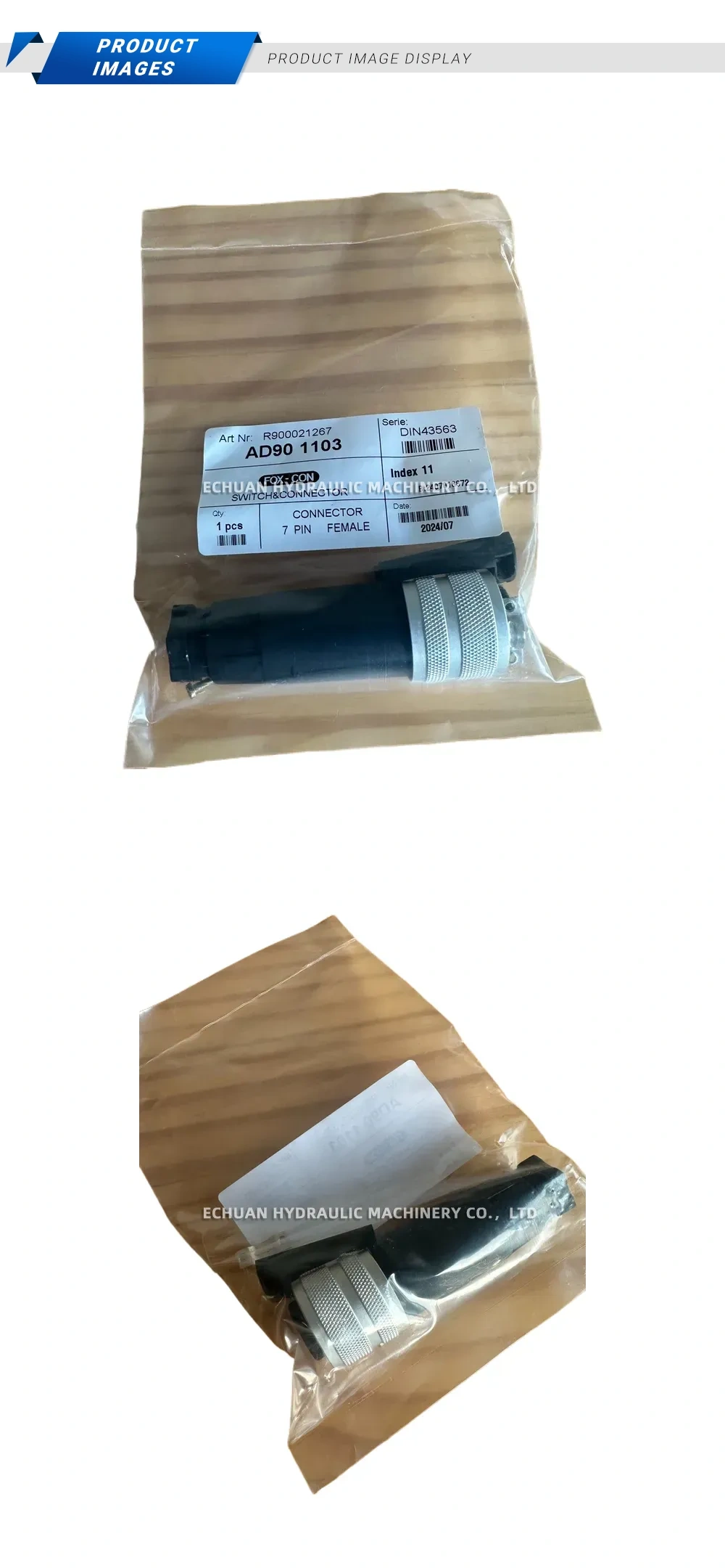 FOX-CON R900021267 / AD90 1103 Proportional Valve Plug / Connector Description