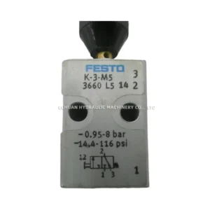 Festo K-3-M5 (3660) Pneumatic Manual Control Valve (Push-Button Valve)