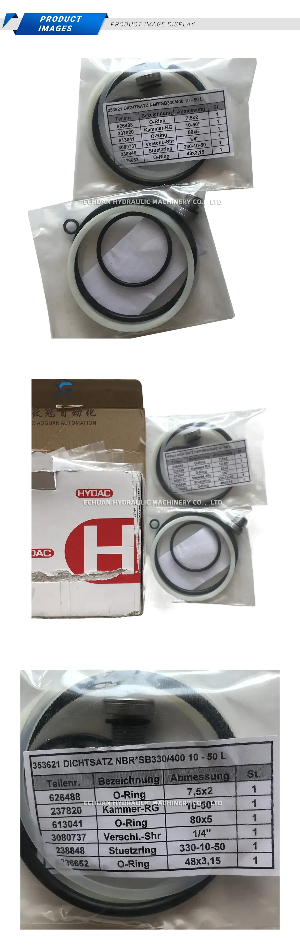 HYDAC 353621 Hydraulic Accumulator Seal Kit Description