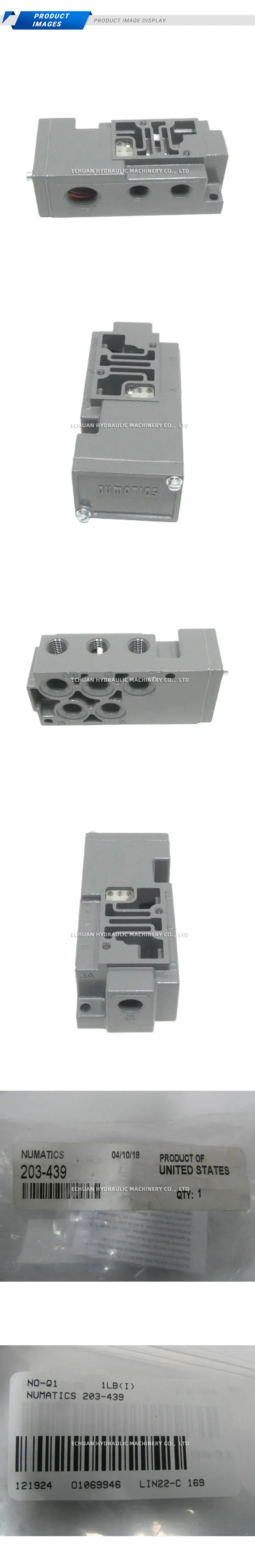 Numatics 203-439 Pneumatic Solenoid Valve Manifold Description