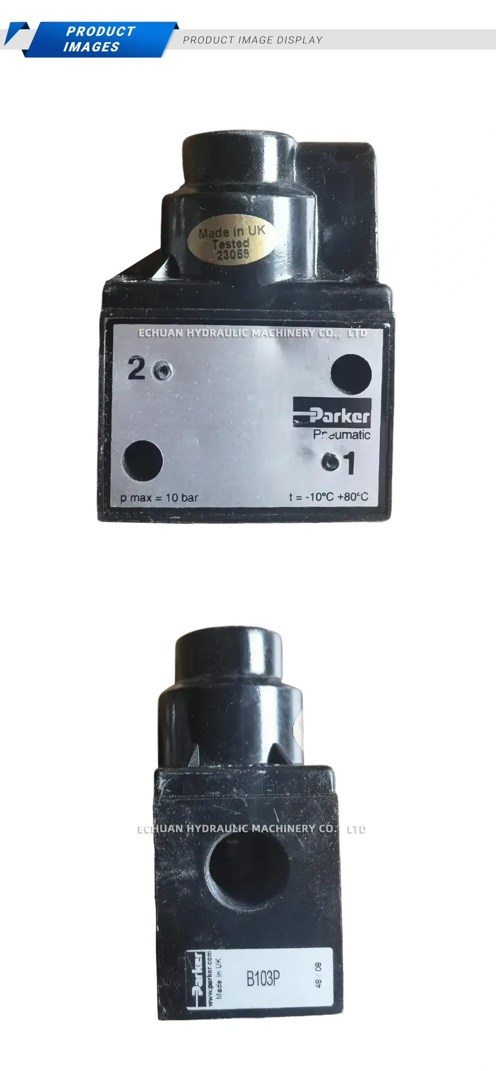 Parker B103P Pneumatic Valve Description