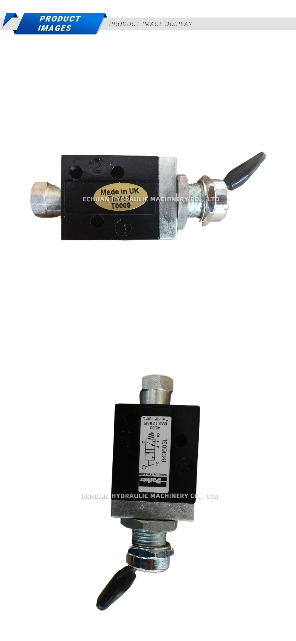 Parker B43606L Pneumatic Toggle Valve Description