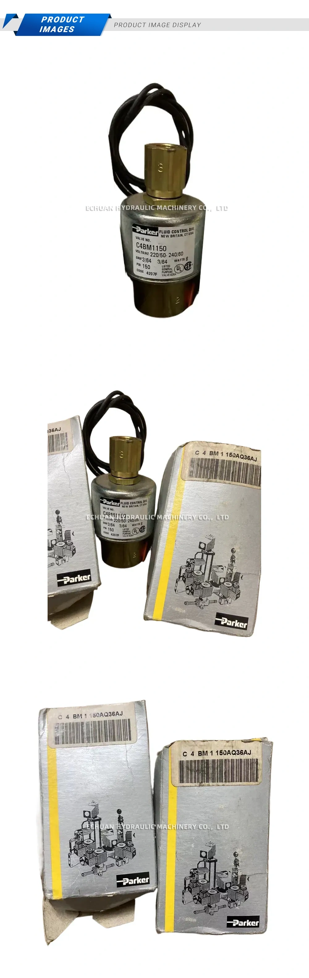 Parker C4BM1150AQ36AJ Solenoid Valve Description