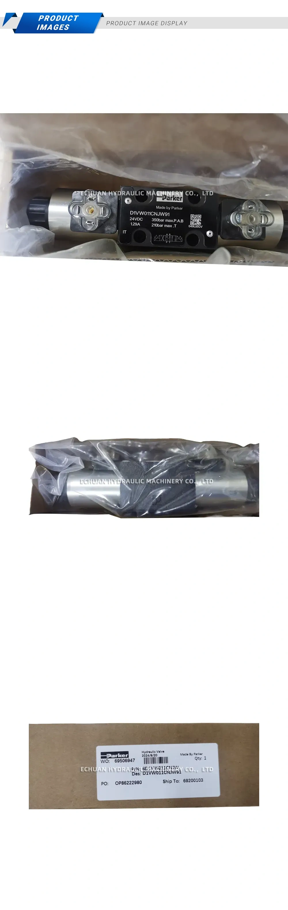 Parker D1VW011CNJW91 Hydraulic Valve Description