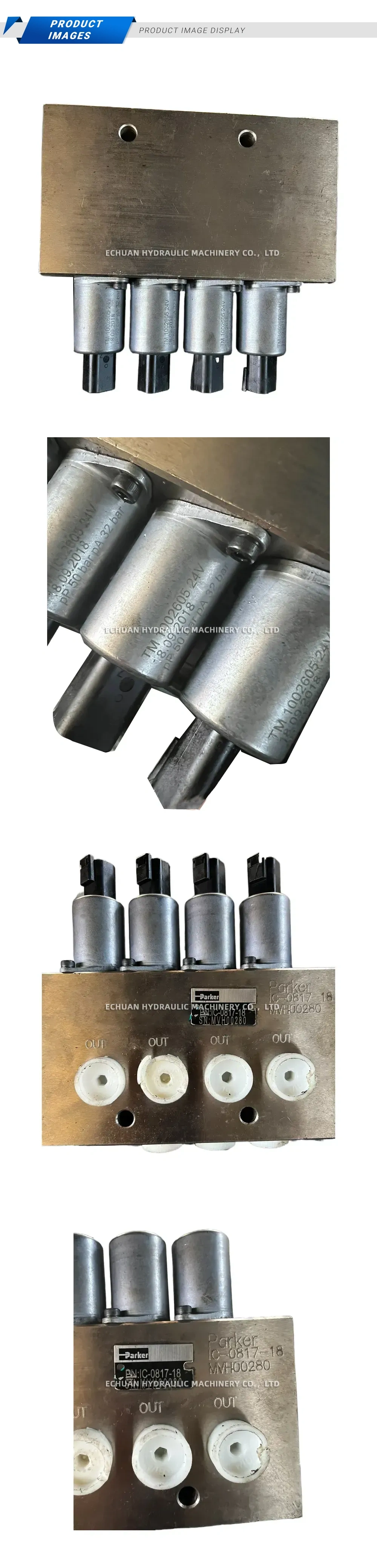 Parker IC-0817-18 Hydraulic Solenoid Manifold Description
