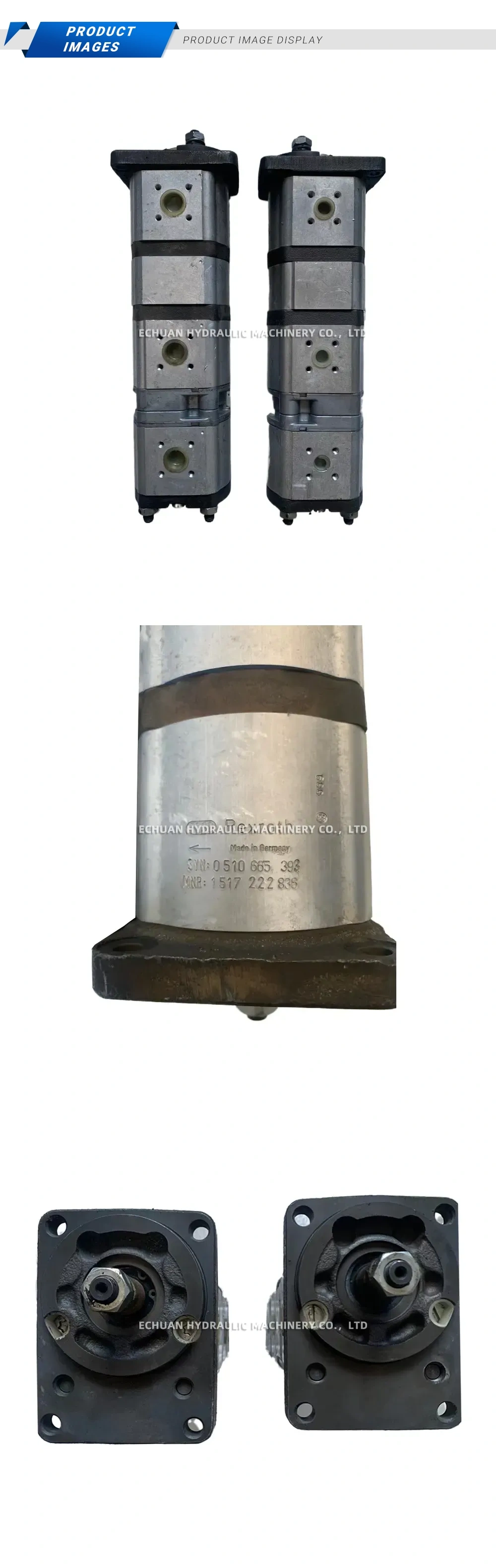 Rexroth 1 517 222 838 Hydraulic Triple Gear Pump Description