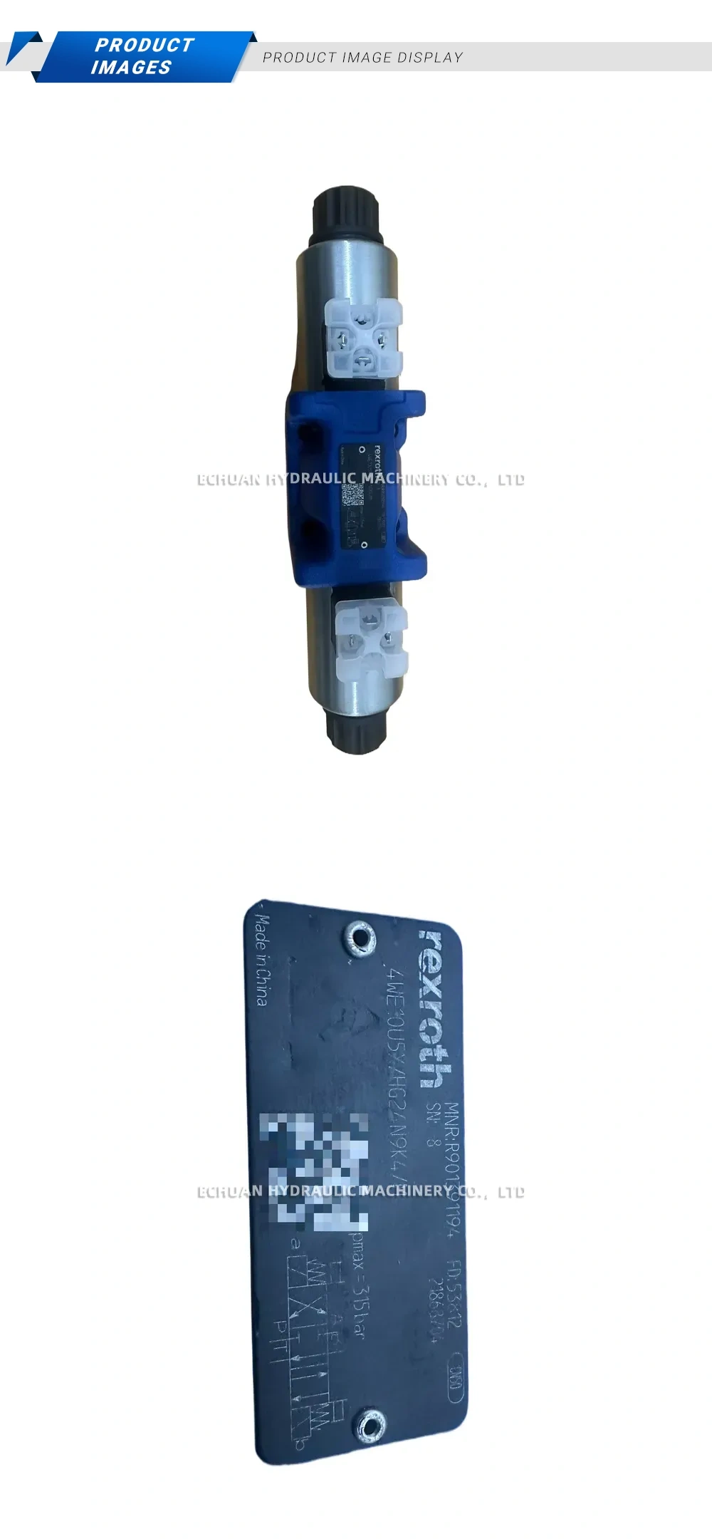 Rexroth 4WE10U5X/HG24N9K4/M Hydraulic Solenoid Directional Control Valve Description
