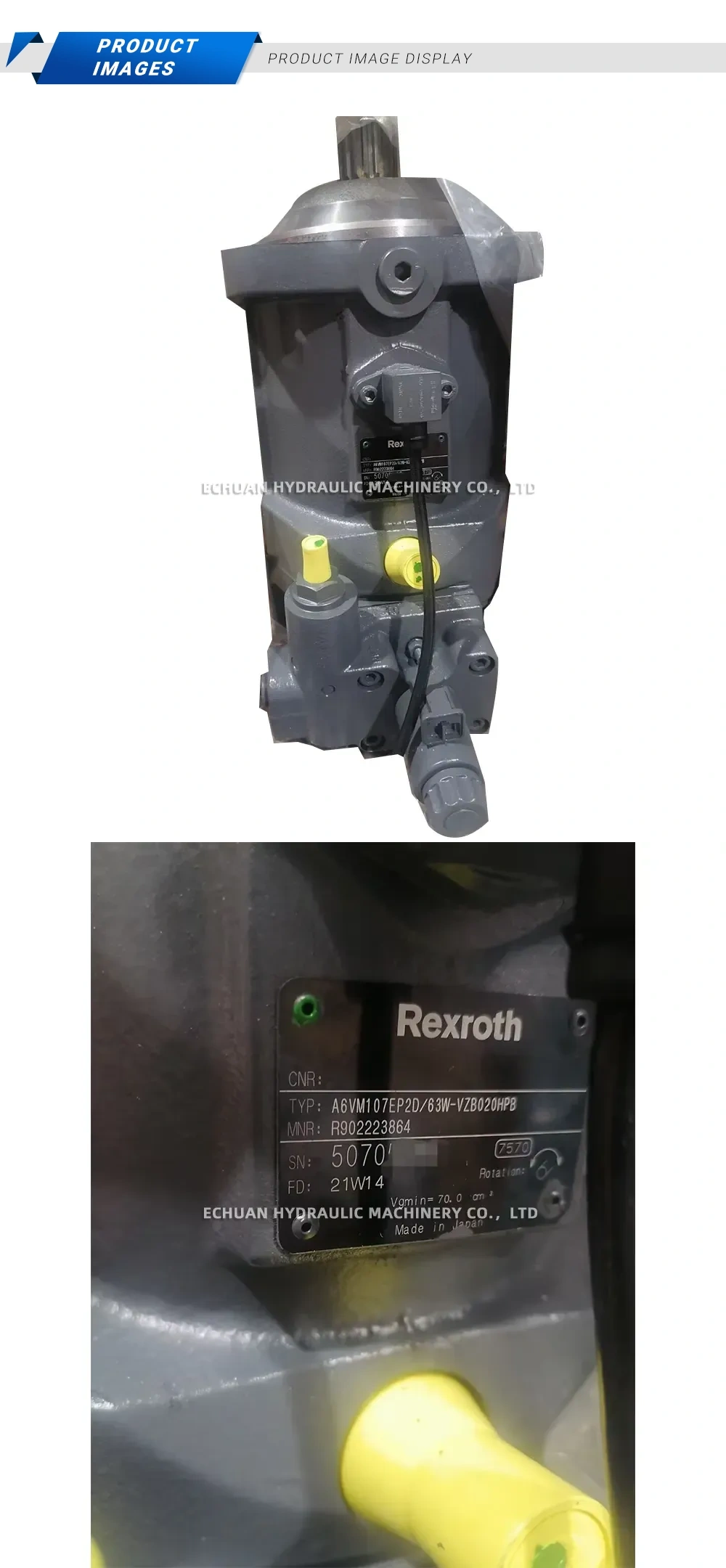 Rexroth A6VM107EP2D/63W-VZB020HPB Axial Piston Variable Hydraulic Motor Description