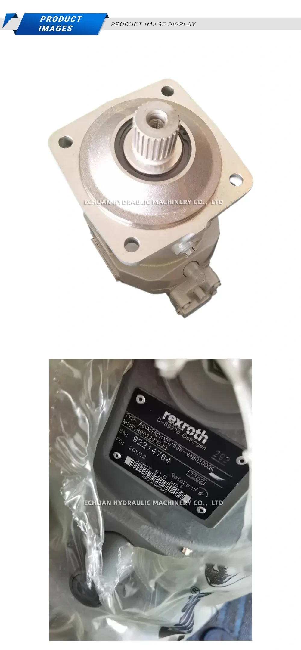 Rexroth A6VM160HA2T/63W-VAB02000A Axial Piston Variable Hydraulic Motor Description
