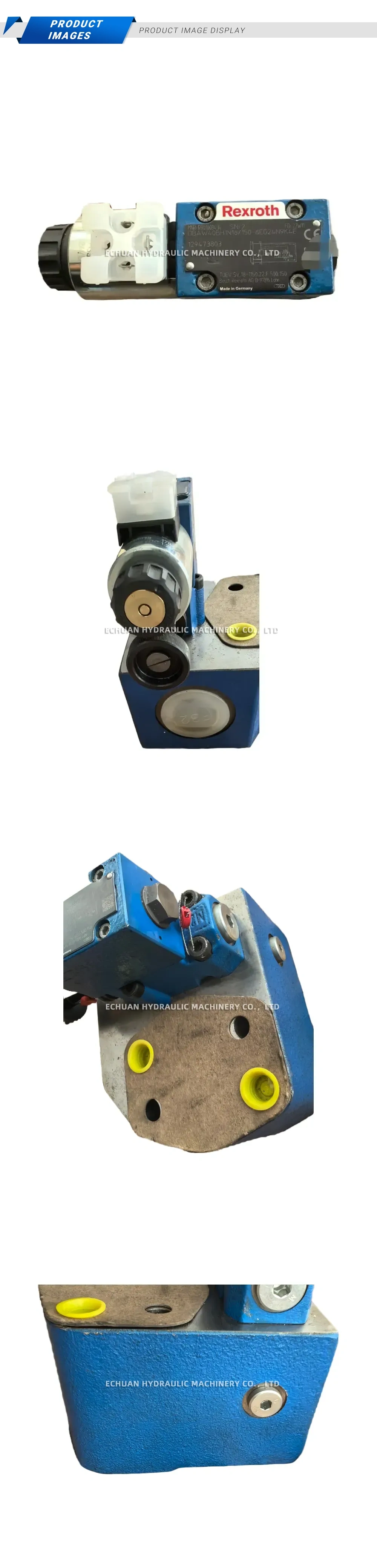 Rexroth DBAW 40 BH1N1X/150-6EG24N9K4-E Hydraulic Safety Valve Block (Pilot-operated Pressure Relief Valve with Solenoid Unloading) Description