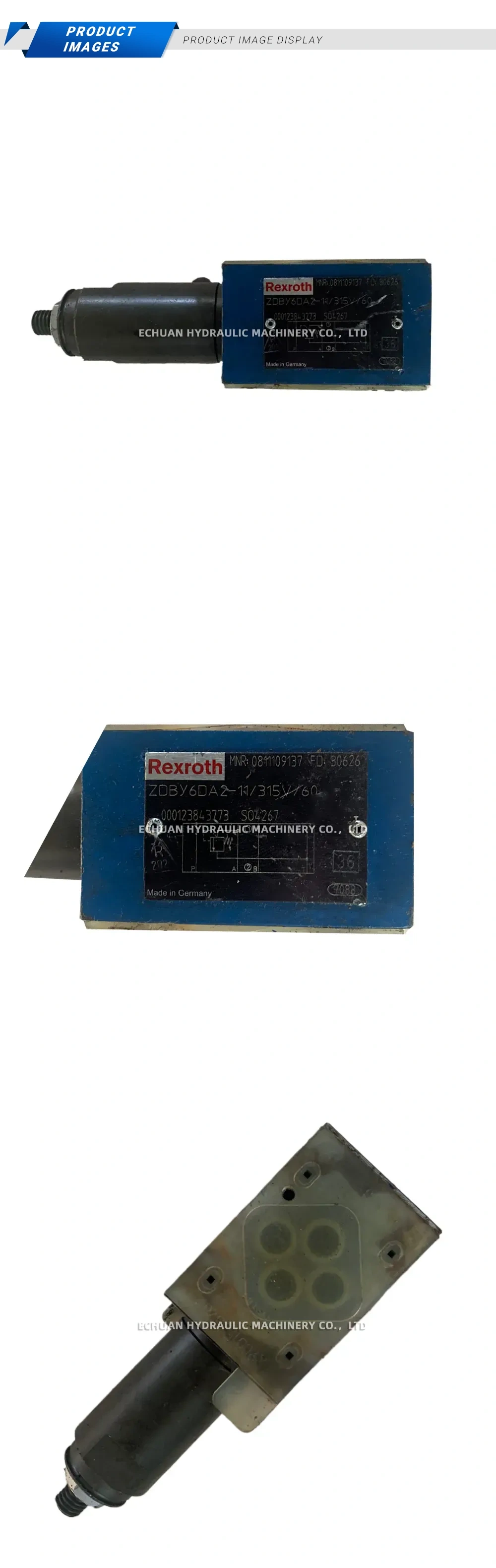 Rexroth ZDBY6DA2-1X/315Y/60 Hydraulic Pressure Relief Valve Description