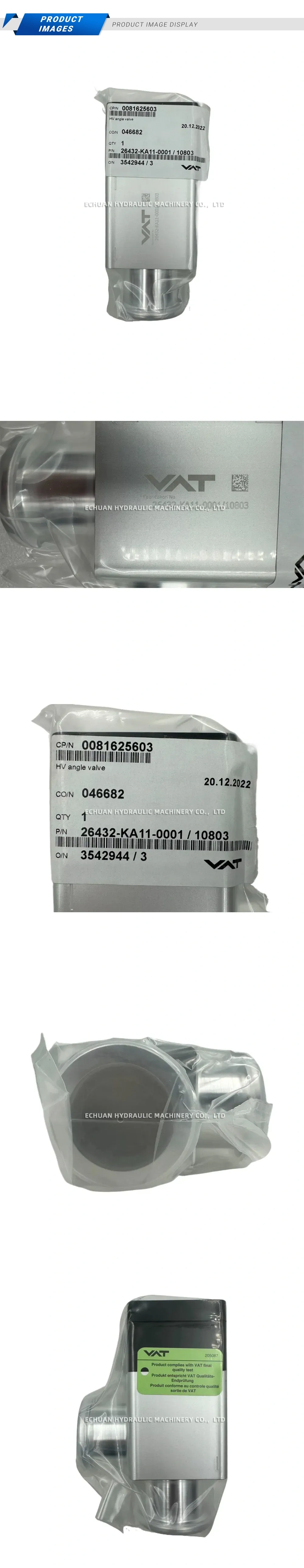VAT 26432-KA11-0001 / 10803 HV Angle Valve (High Vacuum Angle Valve) Description