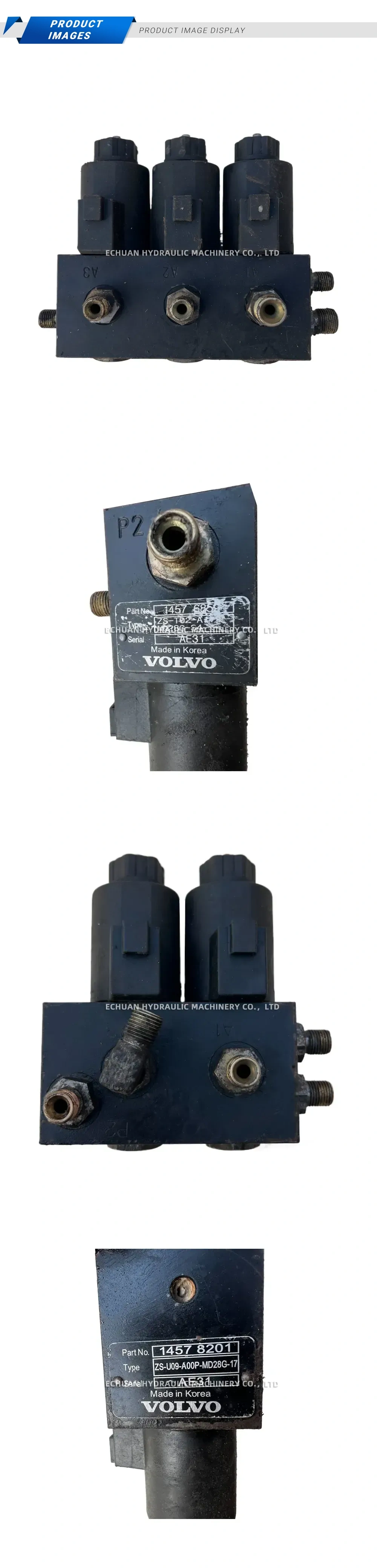 VOLVO 1457 8201 Hydraulic Solenoid Valve Block Description
