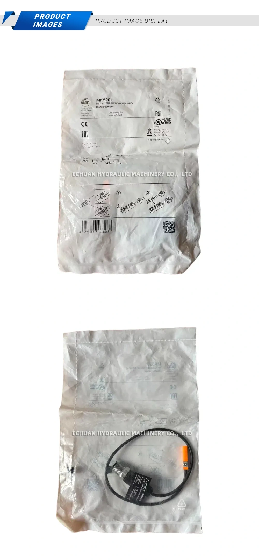 ifm MK5201 / MKT3028BBPKG/G/0.3M/H/US Magnetic-inductive Cylinder Sensor (Standard Sensor) Description