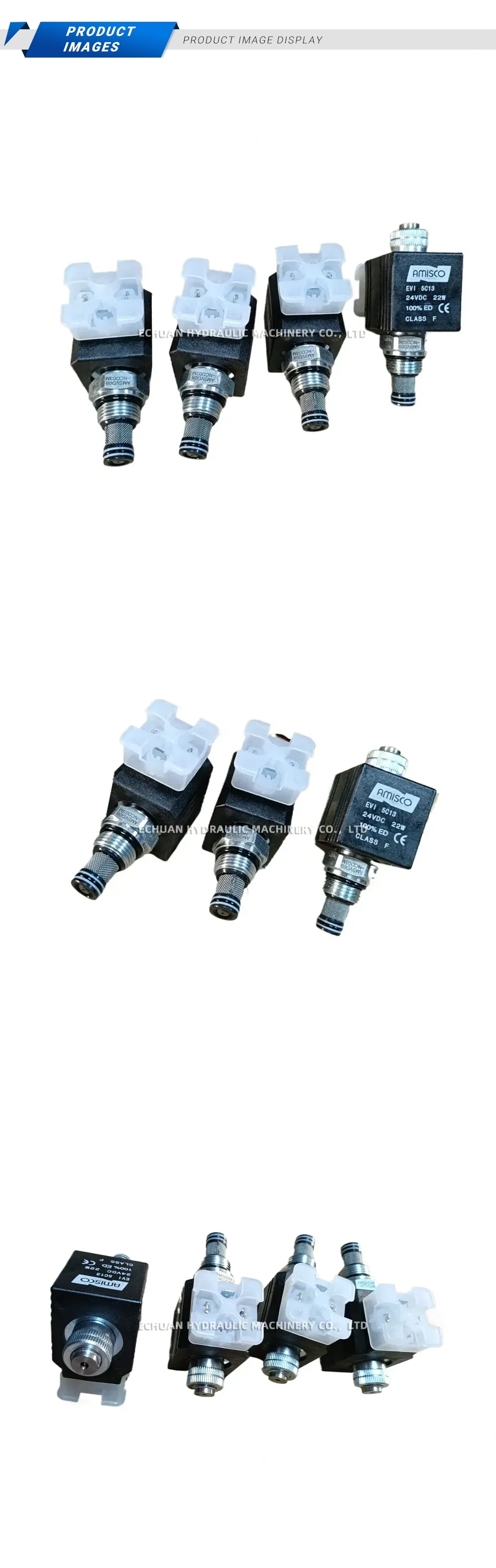 AMISCO AMSVD08-NCD03M / EVI 5013 Hydraulic Solenoid Cartridge Valve (Double Check Valve Cartridge with Solenoid Coil) Description