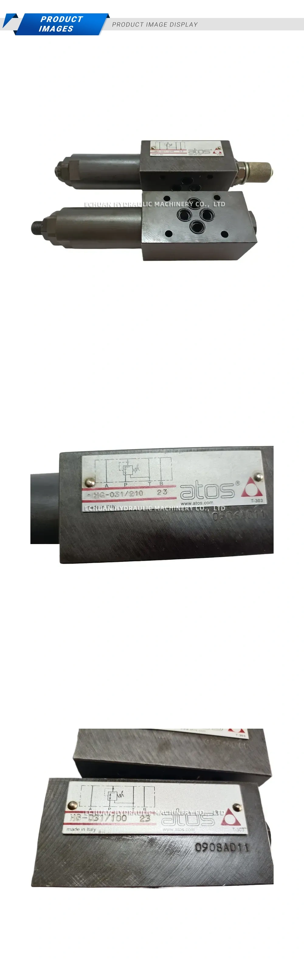 Atos HG-031/210 / HG-031/100 Hydraulic Modular Pressure Reducing Valve Description