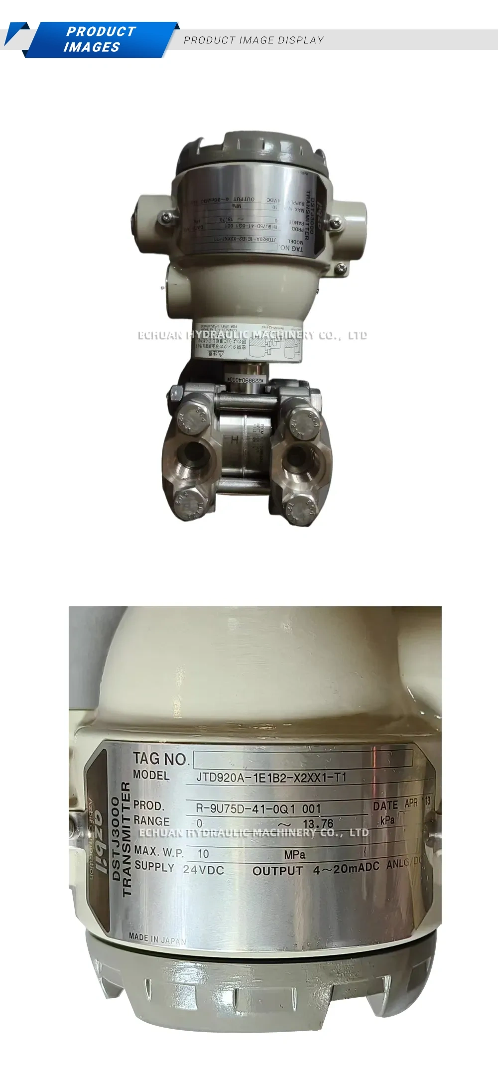Azbil JTD920A-1E1B2-X2XX1-T1 Differential Pressure Transmitter Description