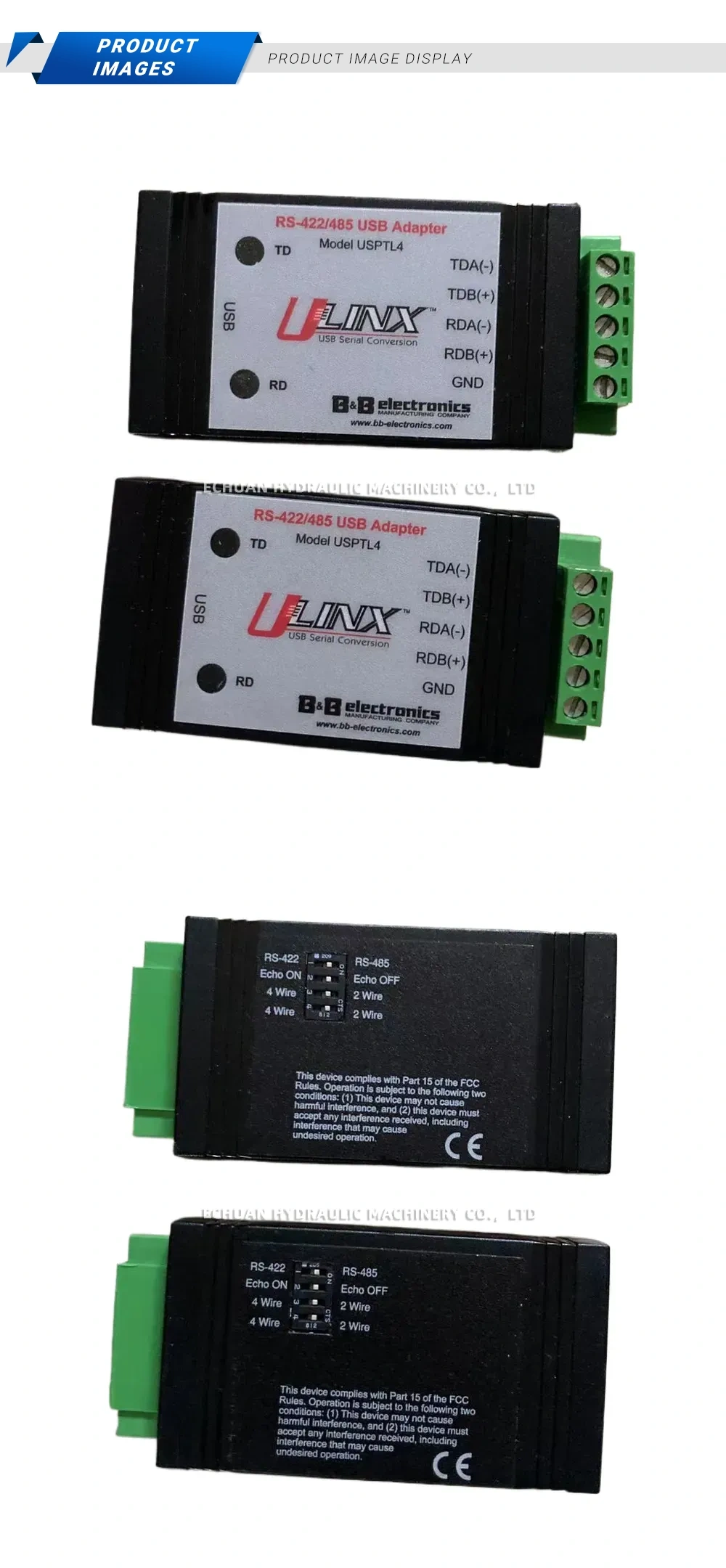 B&B Electronics (ULINX) USPTL4 USB to RS-422/485 Serial Adapter Description