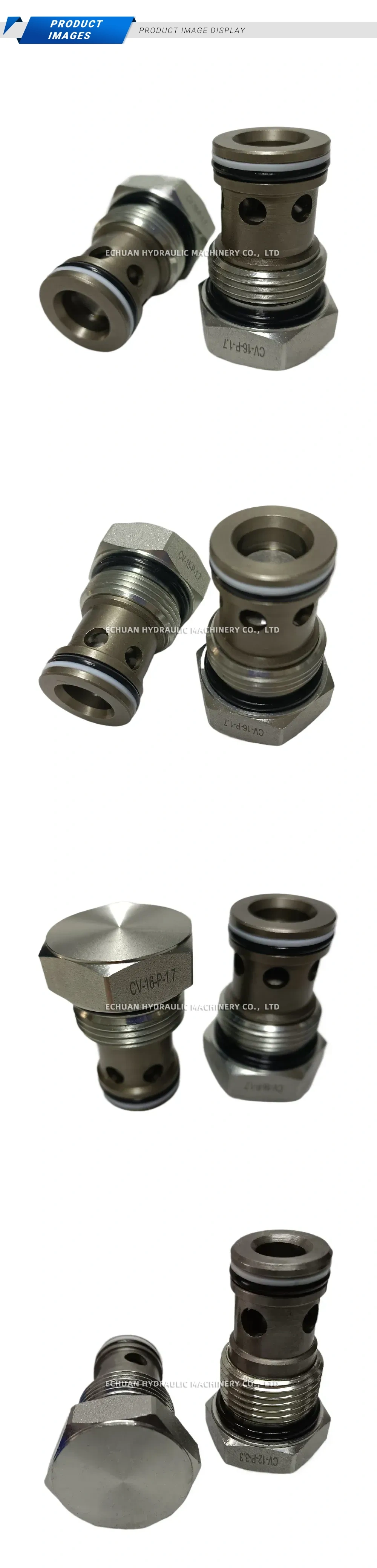 CV-16-P-1.7 / CV-12-P-3.3 Hydraulic Cartridge Check Valve Description