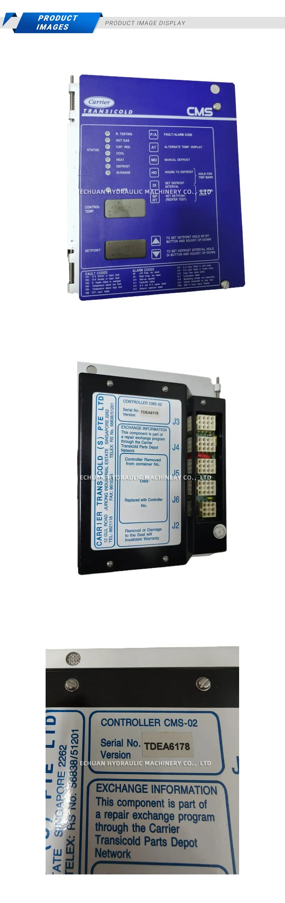 Carrier CMS-02 Container Refrigeration Unit Controller Description