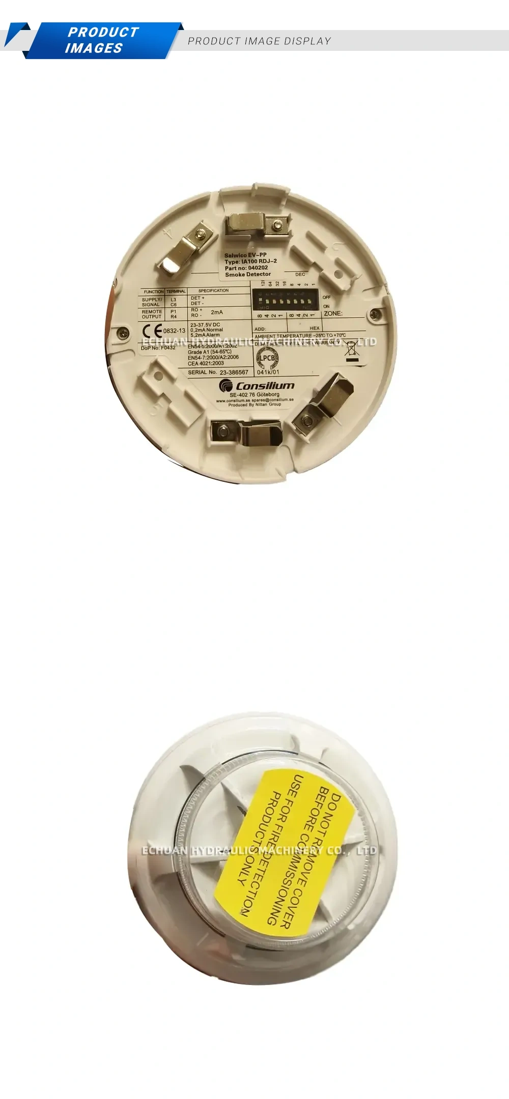 Consilium IA100 RDJ-2 Addressable Smoke Detector Description