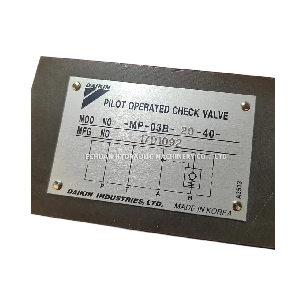 DAIKIN MP-03B-20-40 Pilot Operated Check Valve (Modular Type)