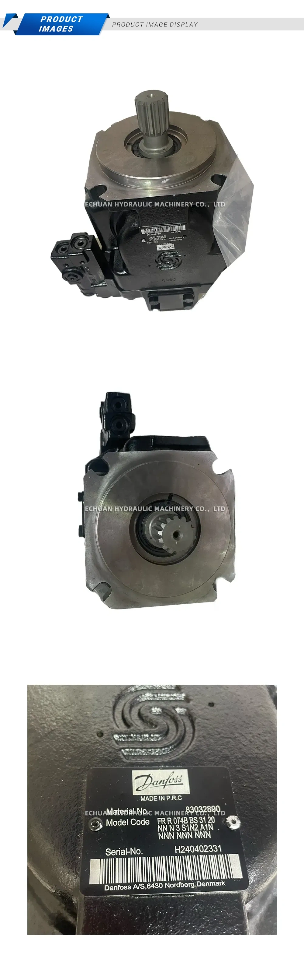 Danfoss FR R 074B BS 31 20 NN N 3 S1N2 A1N NNN NNN NNN Axial Piston Hydraulic Pump Description
