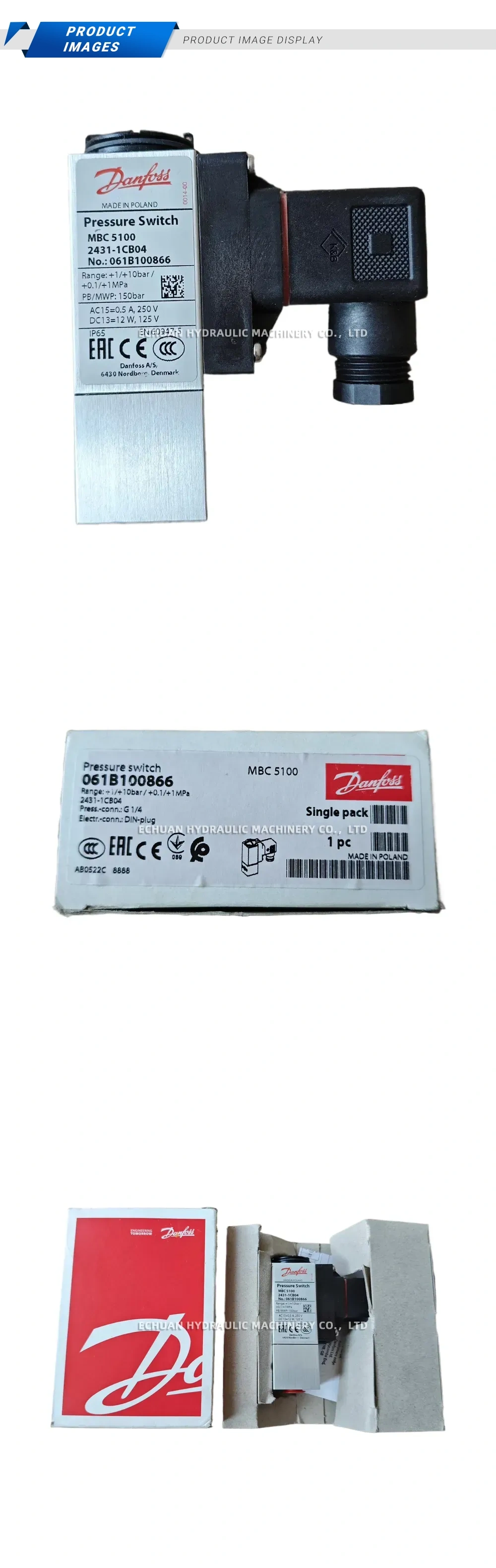 Danfoss MBC 5100 (061B100866) Pressure Switch Description