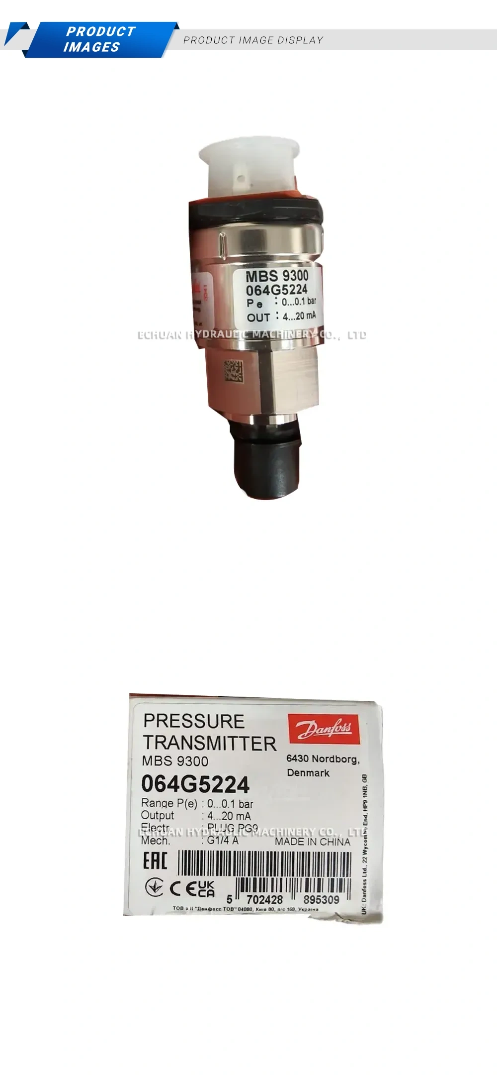 Danfoss MBS 9300 064G5224 Pressure Transmitter Description