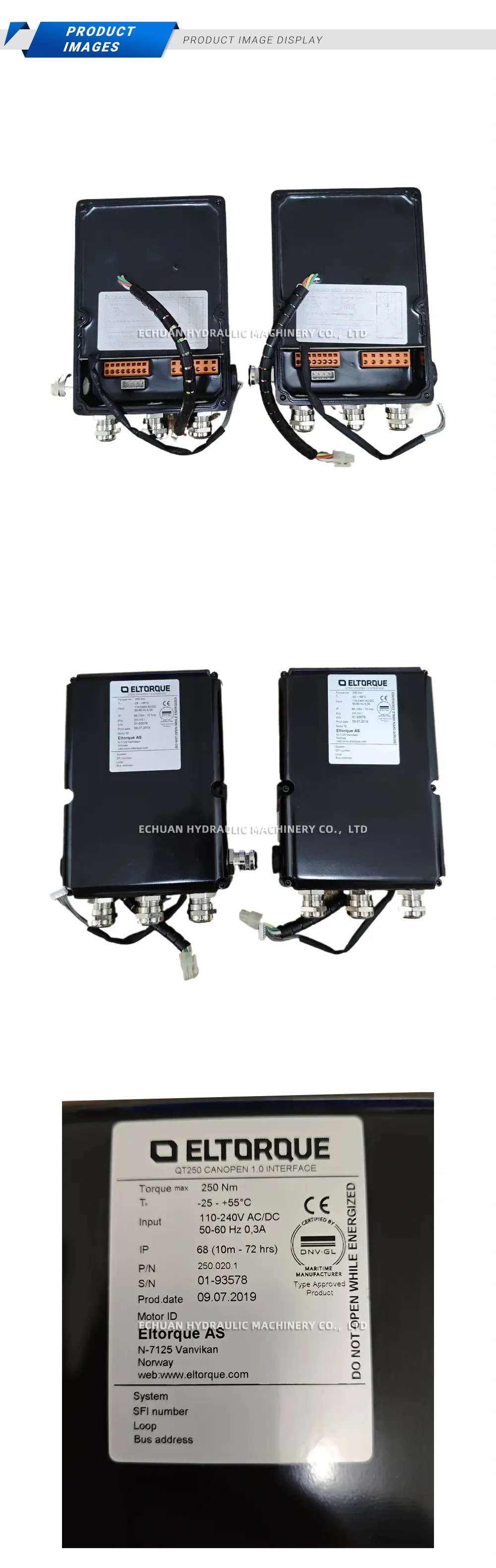 Eltorque QT250 CANOPEN 1.0 INTERFACE (P/N 250.020.1) Electric Actuator Interface Module Description