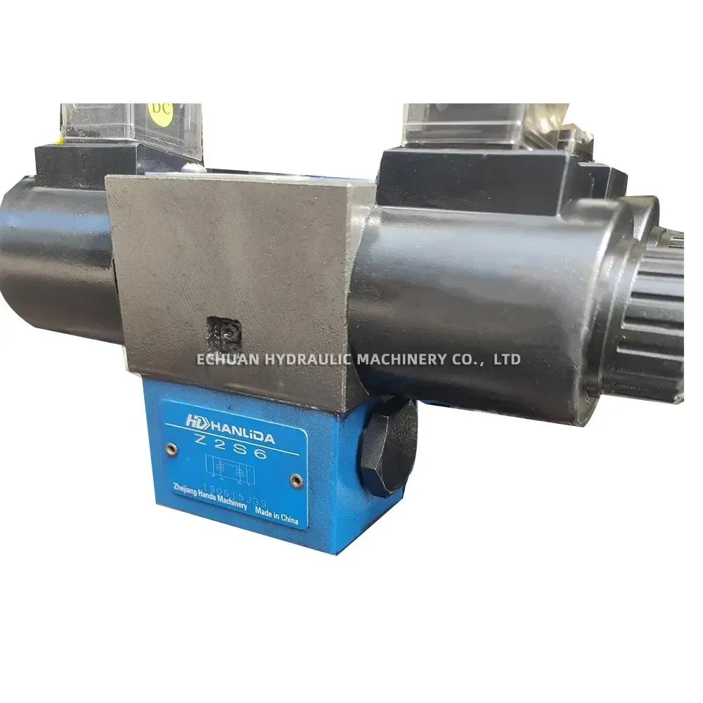HANLIDA DSG-02-3C4-D24-N-50 / Z2S6 / MBRV-02P-L / MTCV-02W-X Hydraulic Solenoid Directional Valve Assembly with Modular Valve Stack