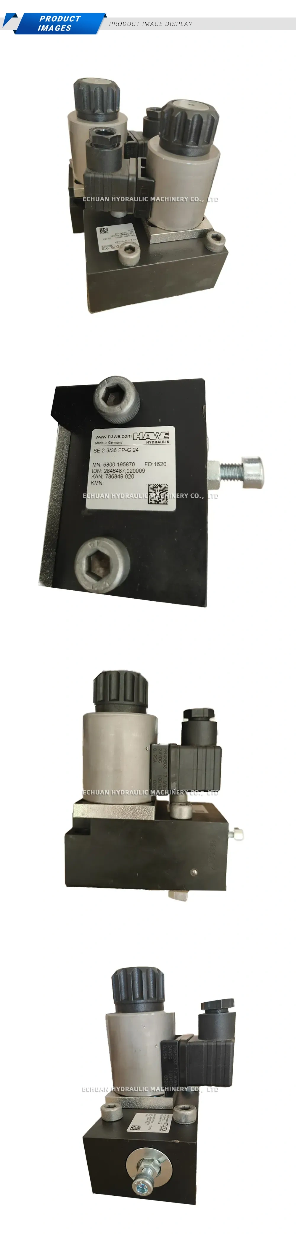 HAWE SE 2-3/36 FP-G 24 Hydraulic Proportional Directional Control Valve Combination Description