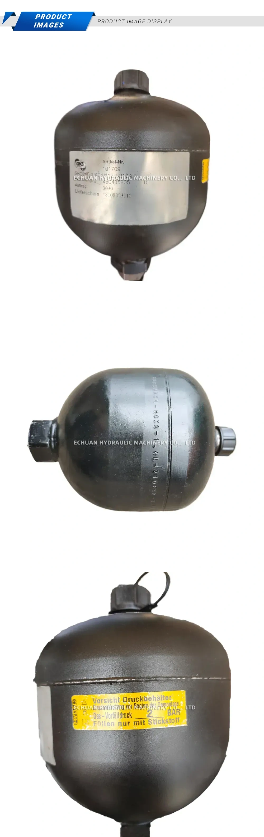 HYDAC SBO210-1.4E1/112U-210AK Hydraulic Diaphragm Accumulator Description