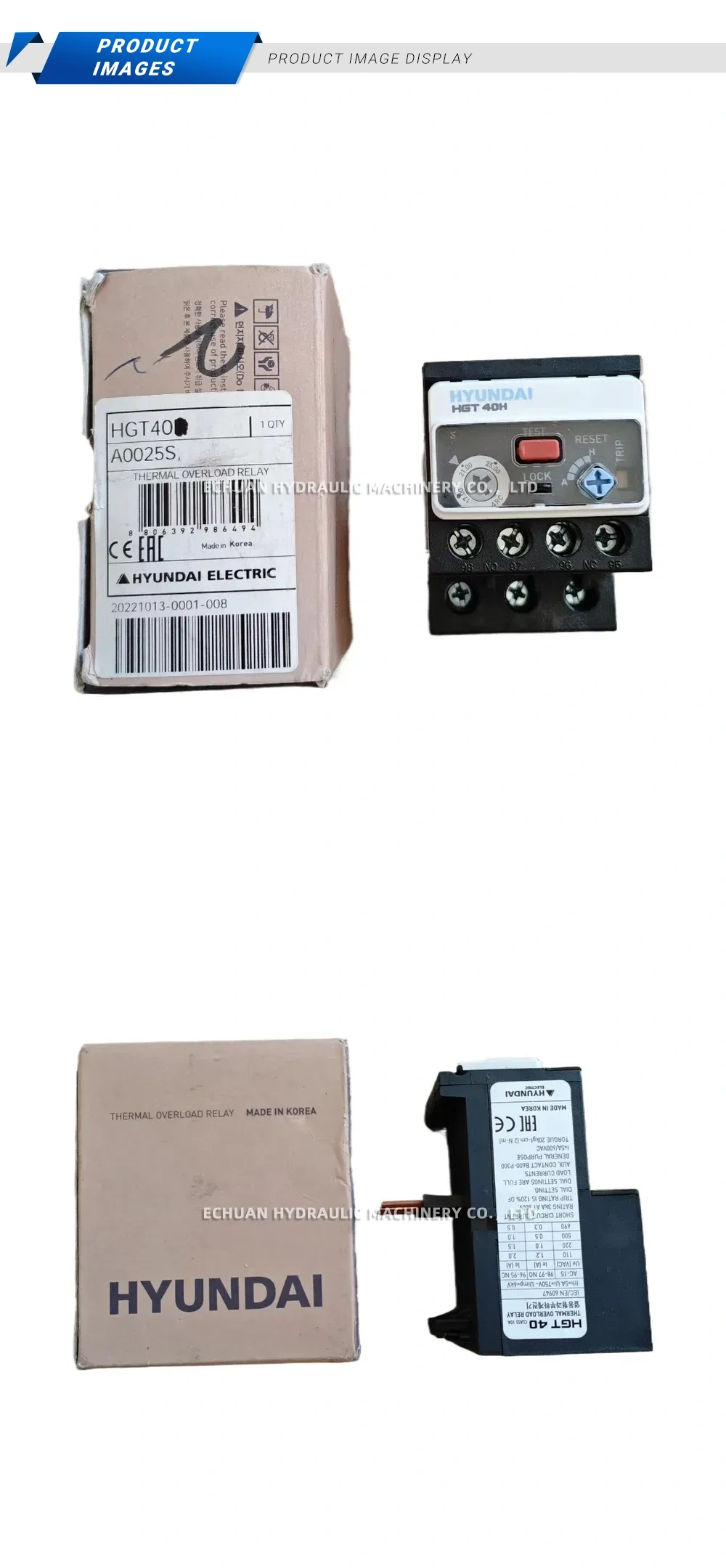 HYUNDAI HGT40H (A0025S) Thermal Overload Relay Description